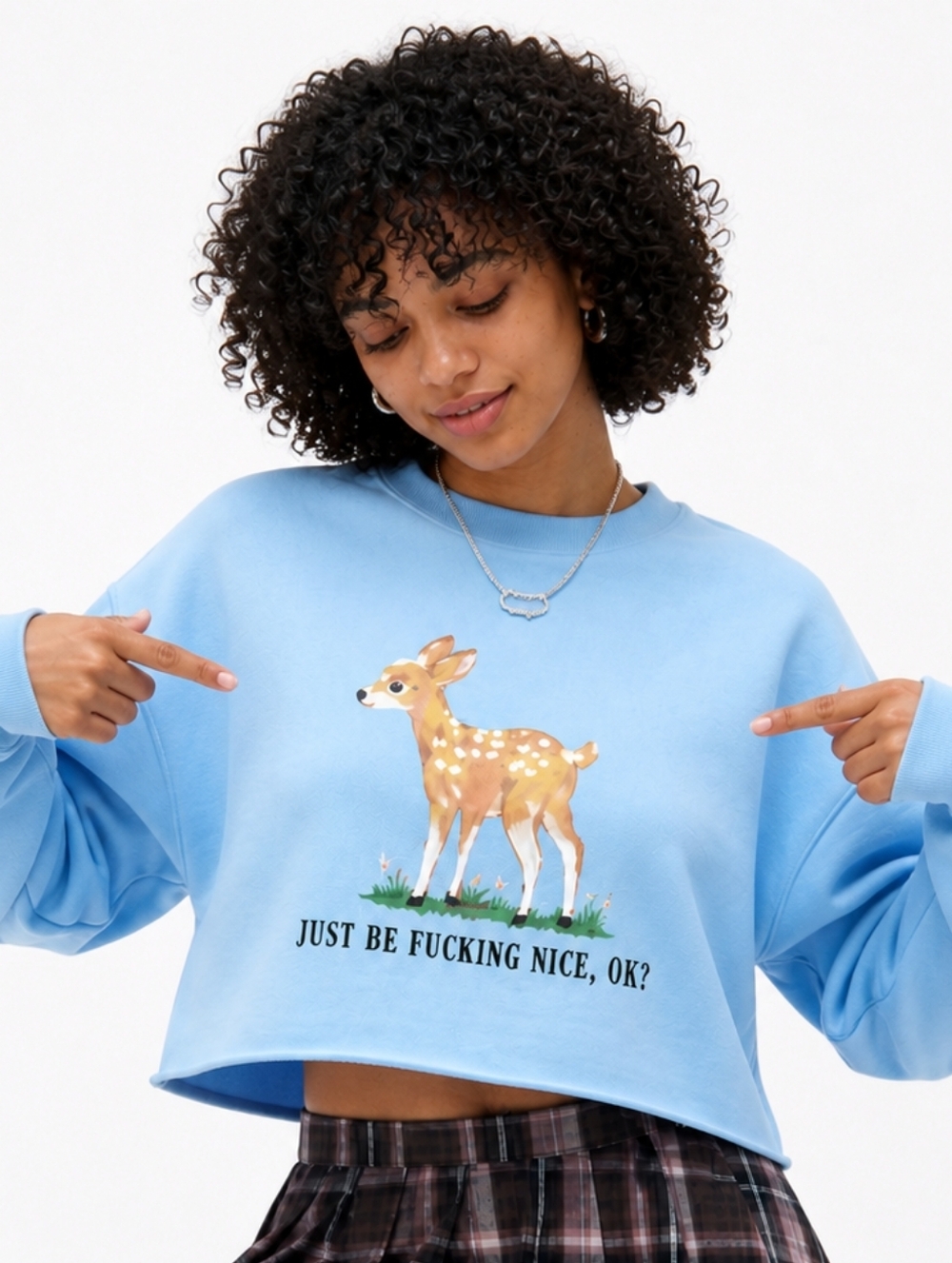 Daisy Street Be F#cking Nice Cropped Sweatshirt